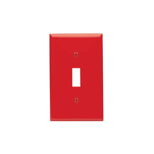 Leviton 1-Gang Toggle Switch Wallplate, Standard Size, Thermoplastic Nylon, Red
