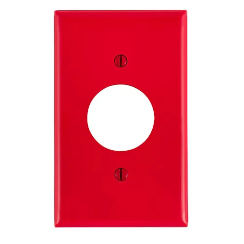 [80704-R] Leviton 1-Gang Single 1.406 Outlet/Receptacle Wall plate, Standard Size, Thermoplastic Nylon, Red 80704-R
