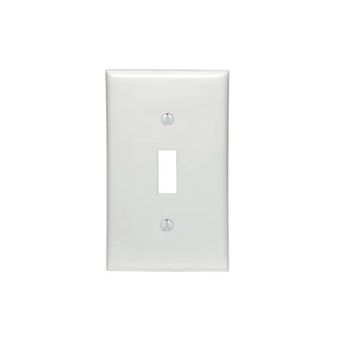 Leviton 1-Gang Toggle Switch Wallplate, Standard Size, Thermoplastic Nylon, White