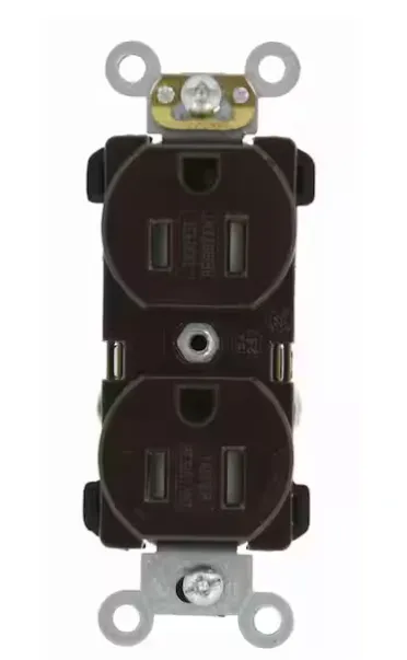 Leviton 15-Amp 125-Volt Commercial Grade Tamper Resistant Duplex Outlet/Receptacle, Brown TBR15