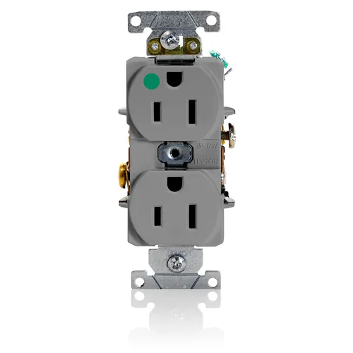 Leviton 15 Amp Duplex Receptacle/Outlet, Hospital Grade, Self-Grounding