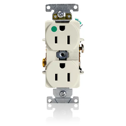 Leviton 15 Amp Duplex Receptacle/Outlet, Hospital Grade, Self-Grounding