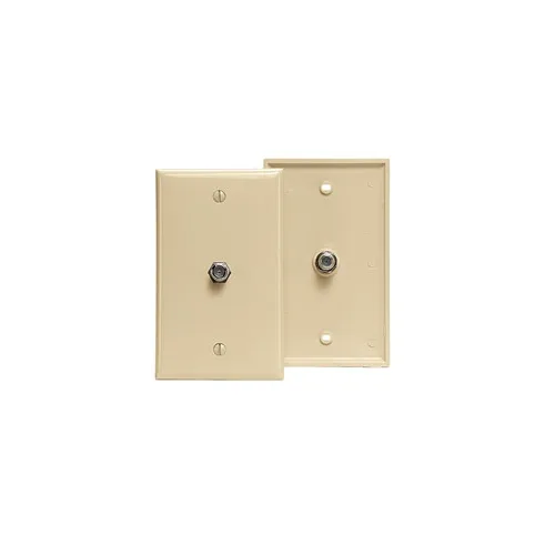 Leviton 80781-I Standard Video Wall Jack, F Connector, Ivory
