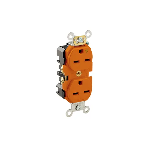 Leviton 15 Amp Isolated Ground Duplex Receptacle/Outlet, Industrial Grade, Self-Grounding