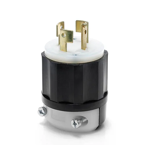 Leviton Locking Plug, 20 Amp, 120/208 Volt, Industrial Grade, Black & White 7411-C