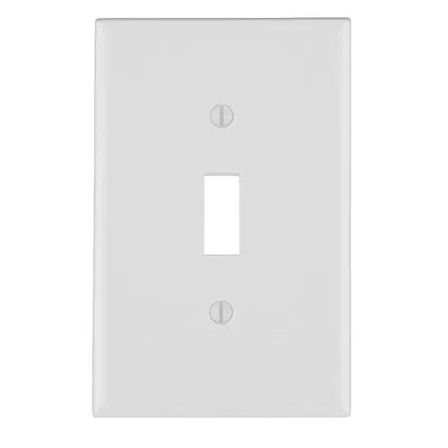 Leviton 1-Gang Toggle Switch Wall plate, Standard Size, Thermoset, White 88001