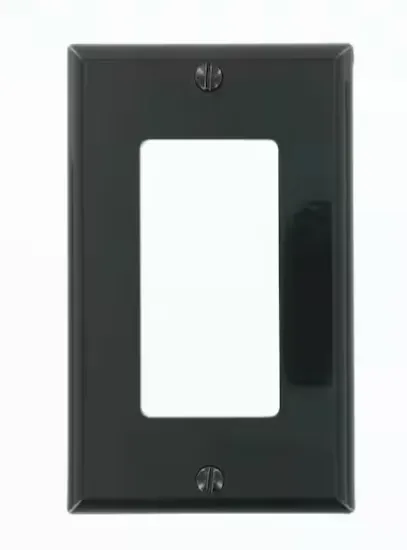 Leviton 1-Gang Black Decora/Rocker Nylon Standard Wall Plate 80401-NE