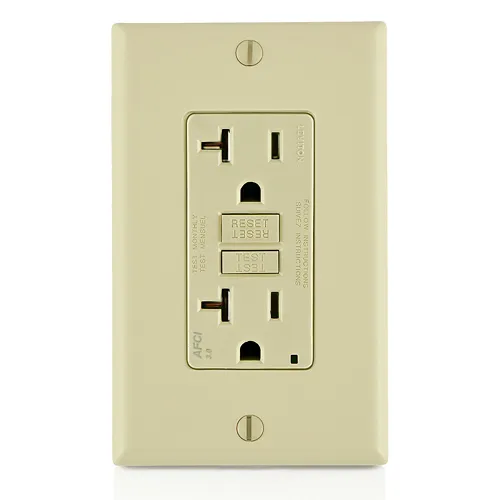 Leviton 20 Amp, Tamper-Resistant AFCI Outlet with LED Indicator Light AFTR2-I