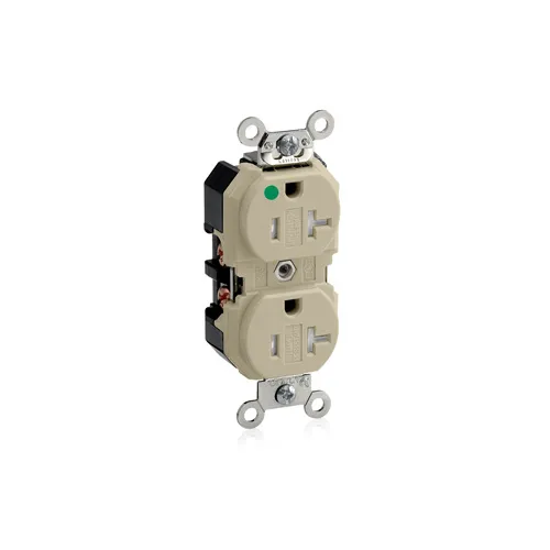 Leviton 8300-SGI 20A 125 V Hospital Grade Tamper Resistant Duplex Outlet/Receptacle, Ivory