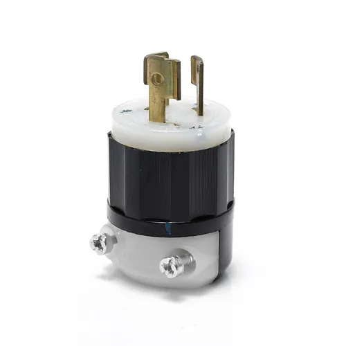 Leviton Locking Plug, 15 Amp, 250 Volt, Industrial Grade, Black & White 4570-C