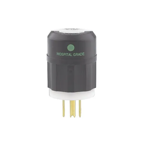 Leviton 8215-C Black & White Straight Blade Plug 15 A, 125 V, Hospital Grade