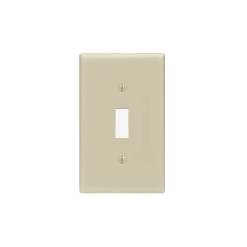 Leviton 1-Gang Ivory Toggle Plastic Standard Wall Plate 86001-I
