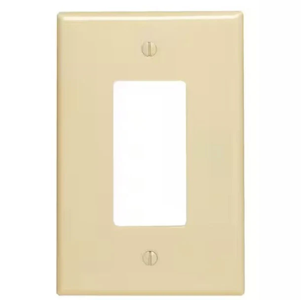 Leviton 1-Gang Decora Wall plate, Oversized, Thermoplastic Nylon, Ivory, 86601-I