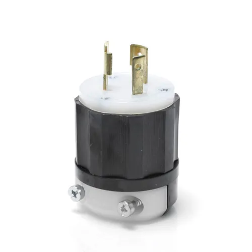 Leviton Locking Plug, 20 Amp, 125 Volt, Extra-Heavy Duty Industrial Grade, Black & White