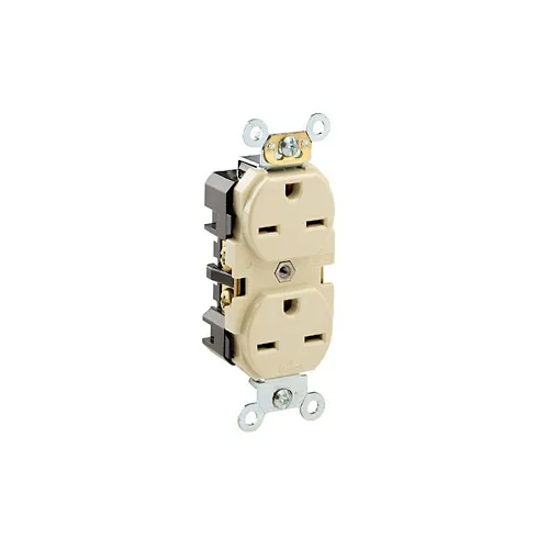 Leviton 15 Amp Duplex Receptacle/Outlet, Industrial Grade, Self-Grounding