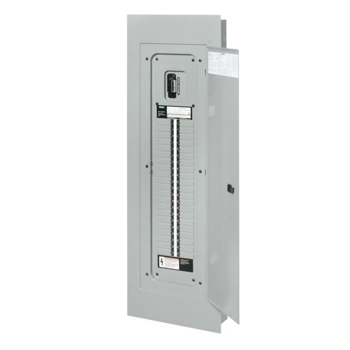 Siemens EQ424BQ100 Type EQ Three Phase Main Breaker Load Center With Door, 240 V AC, 100 A, 10 kA Interrupt
