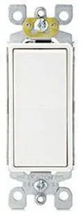 Leviton 5601-WBK 15A Single Pole Decora Switch