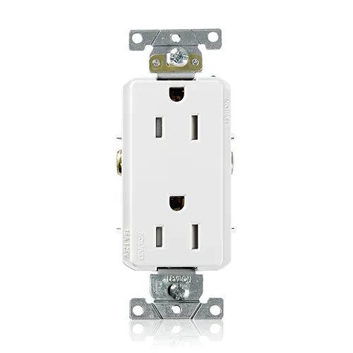 Leviton Tamper-Resistant Decora Plus Receptacle, 15 Amp, 125 Volt TDR15-W