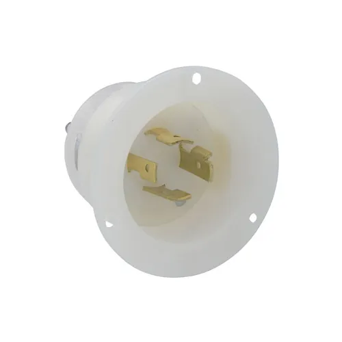 Leviton 20 Amp, 125/250 Volt, Flanged Inlet Locking Receptacle, Industrial Grade 2415