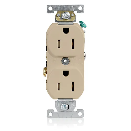 Leviton Tamper-Resistant Duplex Receptacle, 15 Amp, 125 Volt TBR15-I