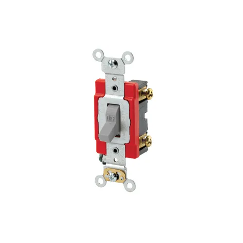 Leviton 20 Amp Toggle Switch, Single-Pole, Quiet Switch, Extra Heavy Duty Spec Grade 1221-2GY