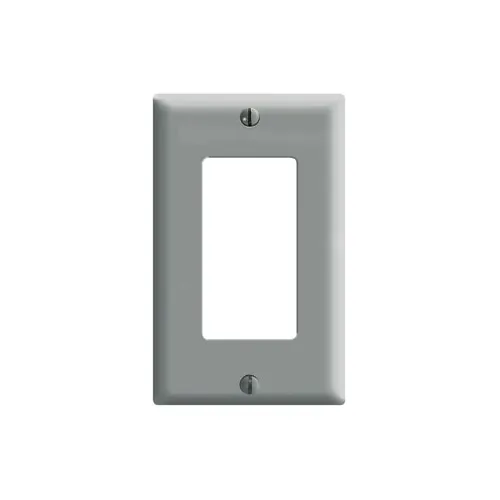 Leviton 1-Gang Decora/GFCI Device Wallplate, Standard Size, Thermoset, Gray 80401-GY