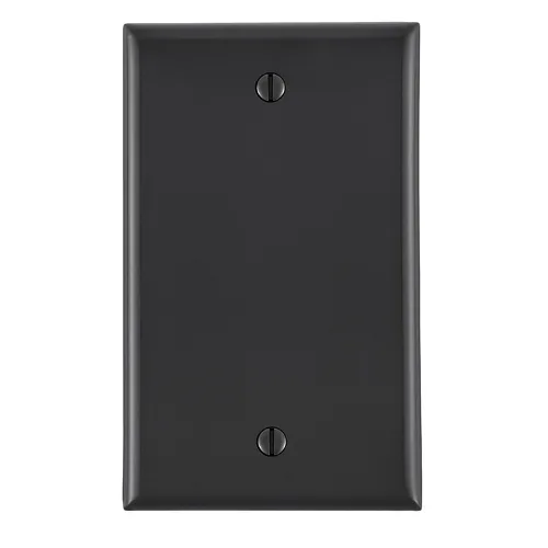 Leviton 1-Gang Blank Wallplate, Standard Size, Thermoplastic Nylon, Black 80714-E