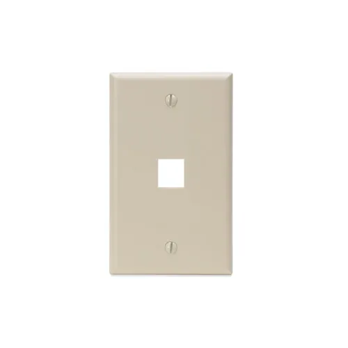 Leviton Single-Gang QUICKPORT™ Wallplate, 1-Port, Ivory 41080-1IP
