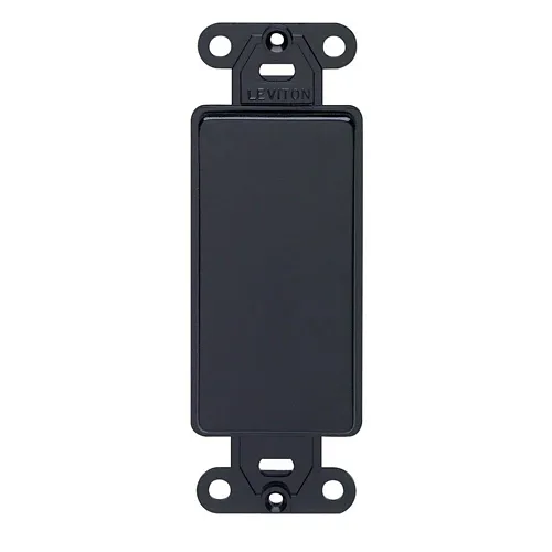 Leviton 1-Gang Decora Blank Insert, Black 80414-E