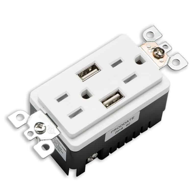 Votatec BAA-023-WH Tamper Resistant USB Charger & Duplex Receptacle