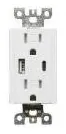 Votatec BAA-015D /WH USB A+C Charger & Duplex TR Receptacle 15A White