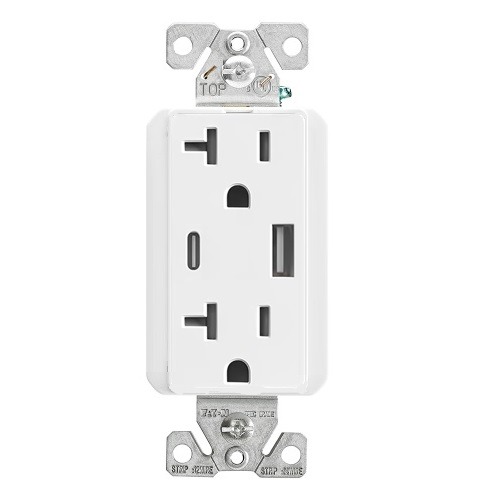 Votatec BAA-015D /WH USB A+C Charger & Duplex TR Receptacle 15A White