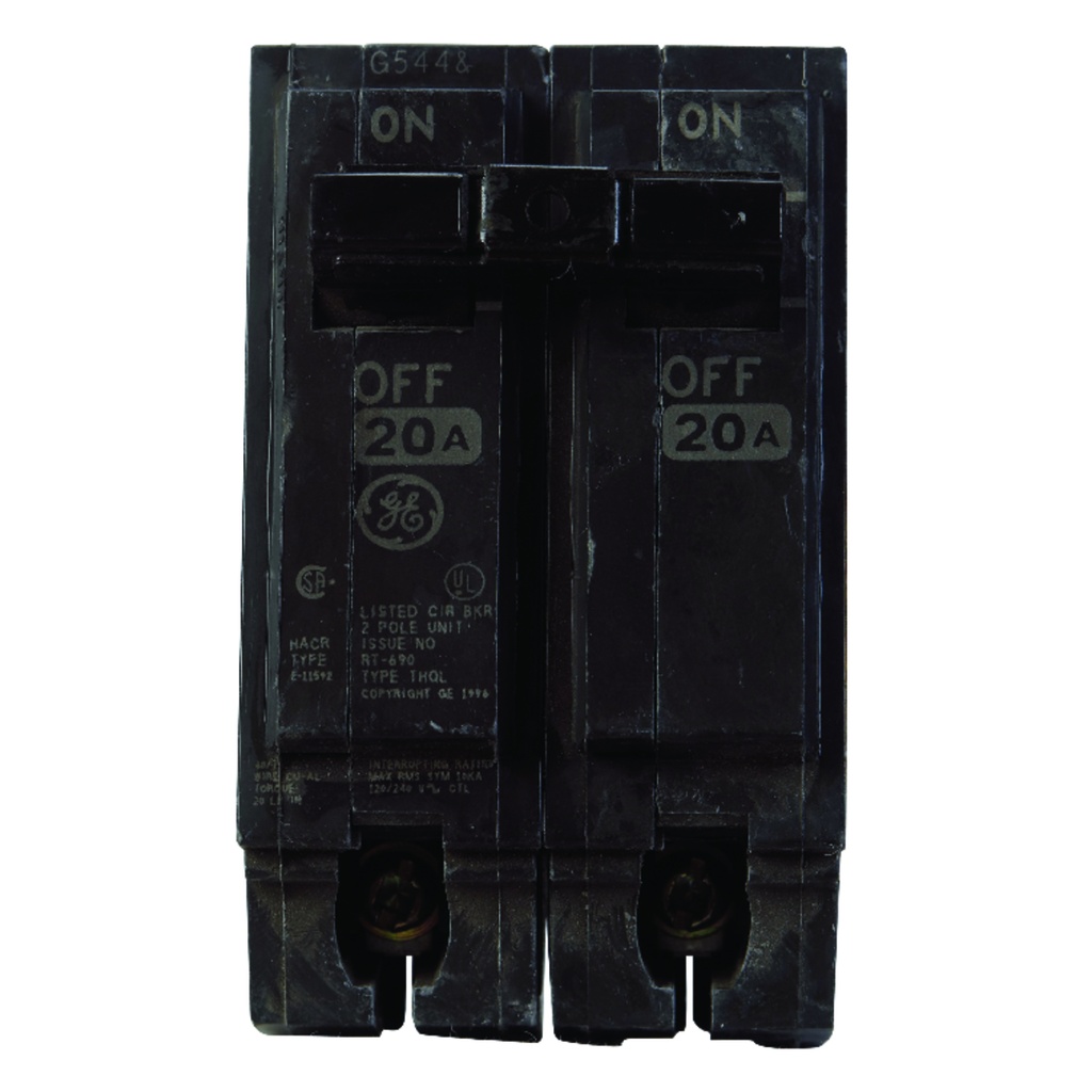 ABB/GE THQL2120 20A 2-Pole Plug-In Circuit Breaker