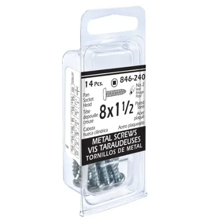 #8 x 1-1/2-inch Pan Head Square Drive Tapping Screw - Type A - Zinc Plated 100pcs