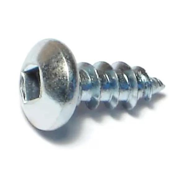 #10 x 1/2 in, Zinc Plated Steel Pan Head Square Drive, 100 PK