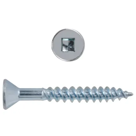 #10 x 1-1/2-in Pan Head Square Drive Steel Wood Screws, Zinc-Plated, 100pcs