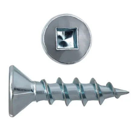 #8 x 3/4-inch Flat Head Square Drive Zinc Plated Steel Particle Board Screws - 100pcs