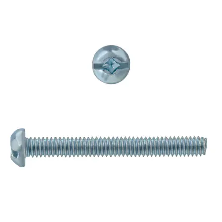 #8-32 x 1-1/2-inch Round Head Square Drive Machine Screw - Zinc Plated 100pcs