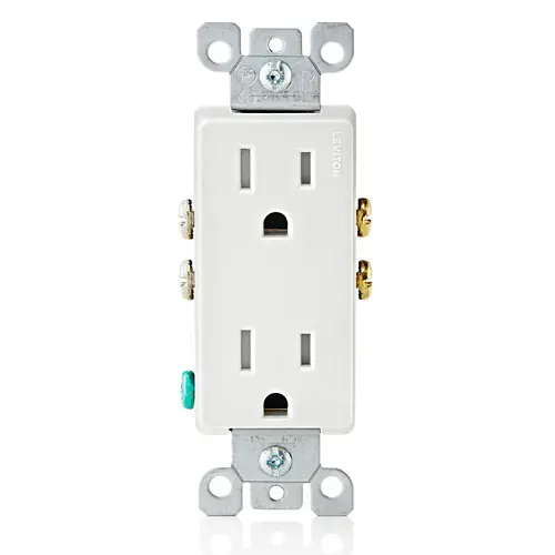 Leviton 15 Amp Decora Tamper-Resistant Duplex Outlet/Receptacle, Grounding, White