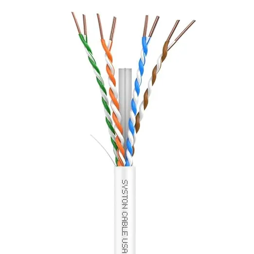 Syston Cat6A+ Plenum Ethernet Cable, 750 MHz, 1000 ft
