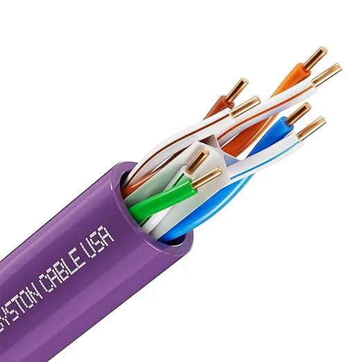 [1258C-PB-PL-1000] Syston CAT 6E Ethernet Network LAN Cable 600MHz (w/spline) 4pr 23awg FT4/CMR 305m RhinoPac® Pull Box (Purple)