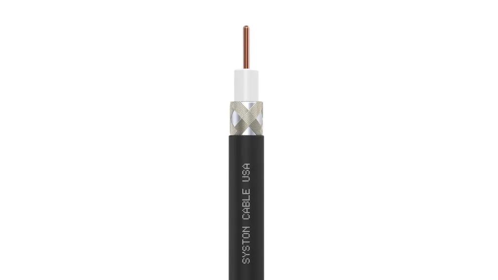 Syston RG6/U Coaxial Cable, 3 GHz, Black, 1000 ft