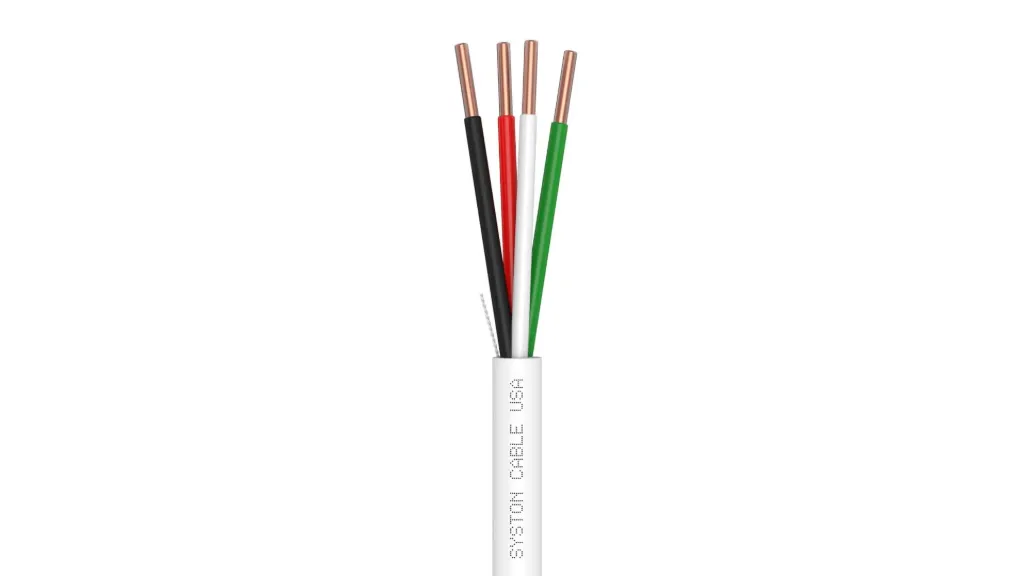 Syston 22/4 Security Control Cable, CL3R/CMR, White, 1000 ft