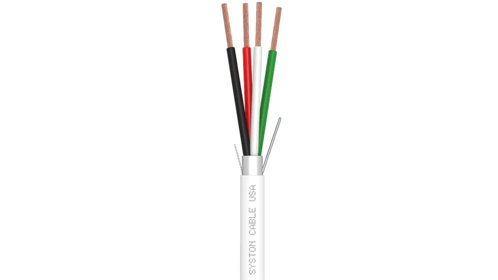 Syston 16/4 Shielded Security Control Cable, CMP/CL3P, White, 1000 ft