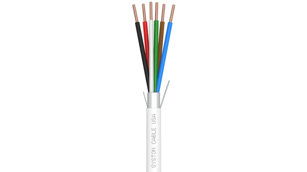 Syston 22/6 Shielded Security Control Cable, CL3R/CMR, Gray, 1000 ft