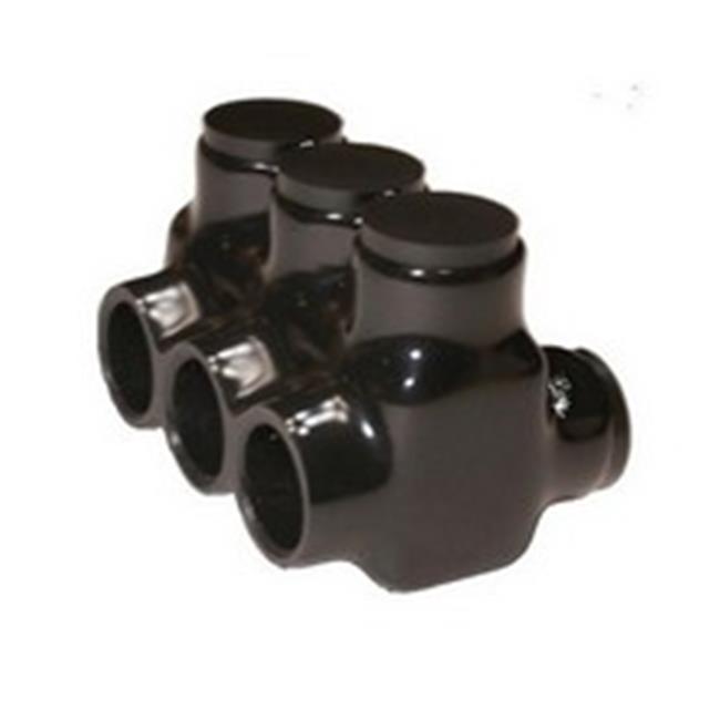 Morris 97683 Black Insulated Multi-Cable Connector - Dual Entry 3/0-6AWG 2.1 in.