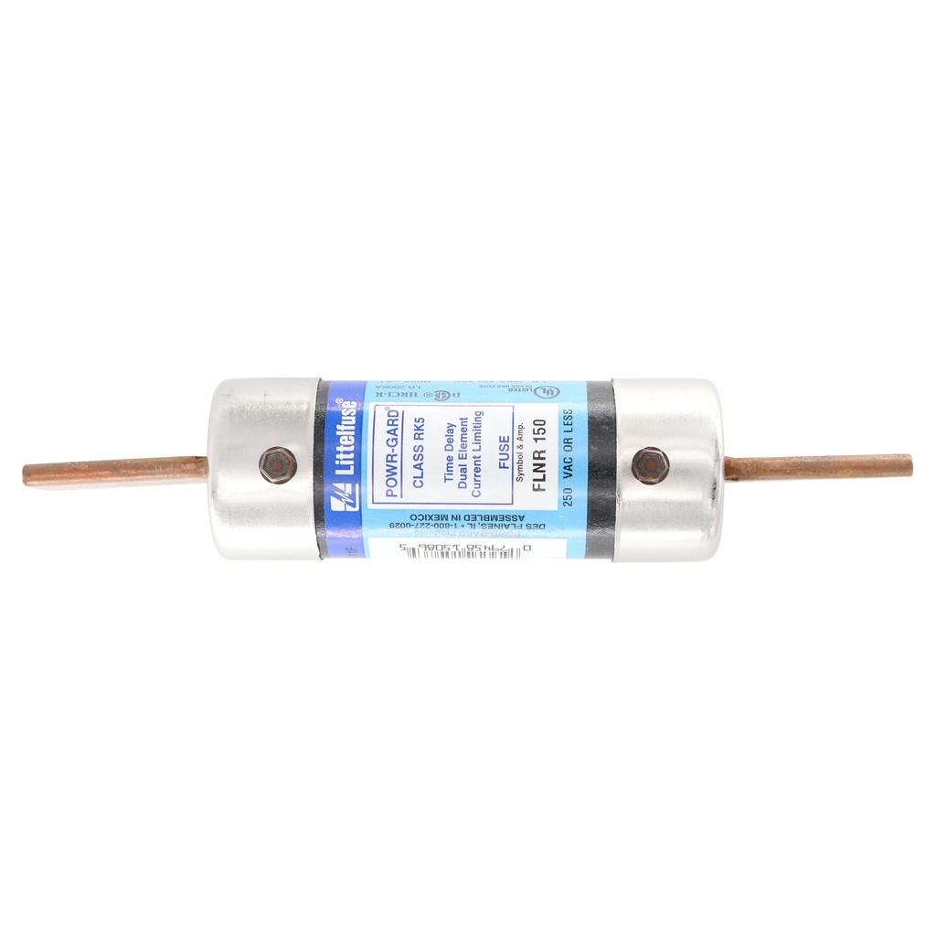 Littelfuse FLNR150 UL Class Fuse, RK5 Class, Time-Delay, 150A, 250V AC, Non-Indicating