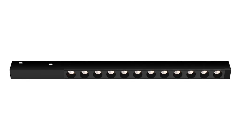 24V Magnetic Track 12W Grille Light Aluminum Black Finish