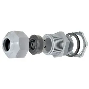 Strain Relief Connector PVC Rigid 3/4" w/locknut/0-ring