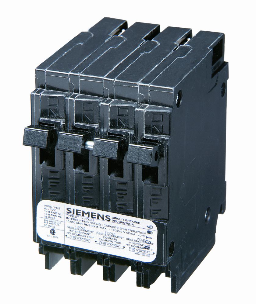Siemens Q21515CTNC Circuit Breaker, 120/240V AC, 2x15A Single Pole 1x15A 2 Pole